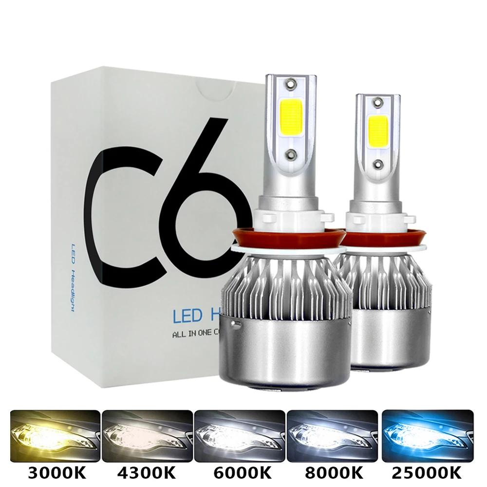 C6 H1 H3 LED ڵ  , ڵ , H4, 880, H11, HB3, 9005, HB4, 9006, H13, 6000K, 72W, 12V, 8000LM